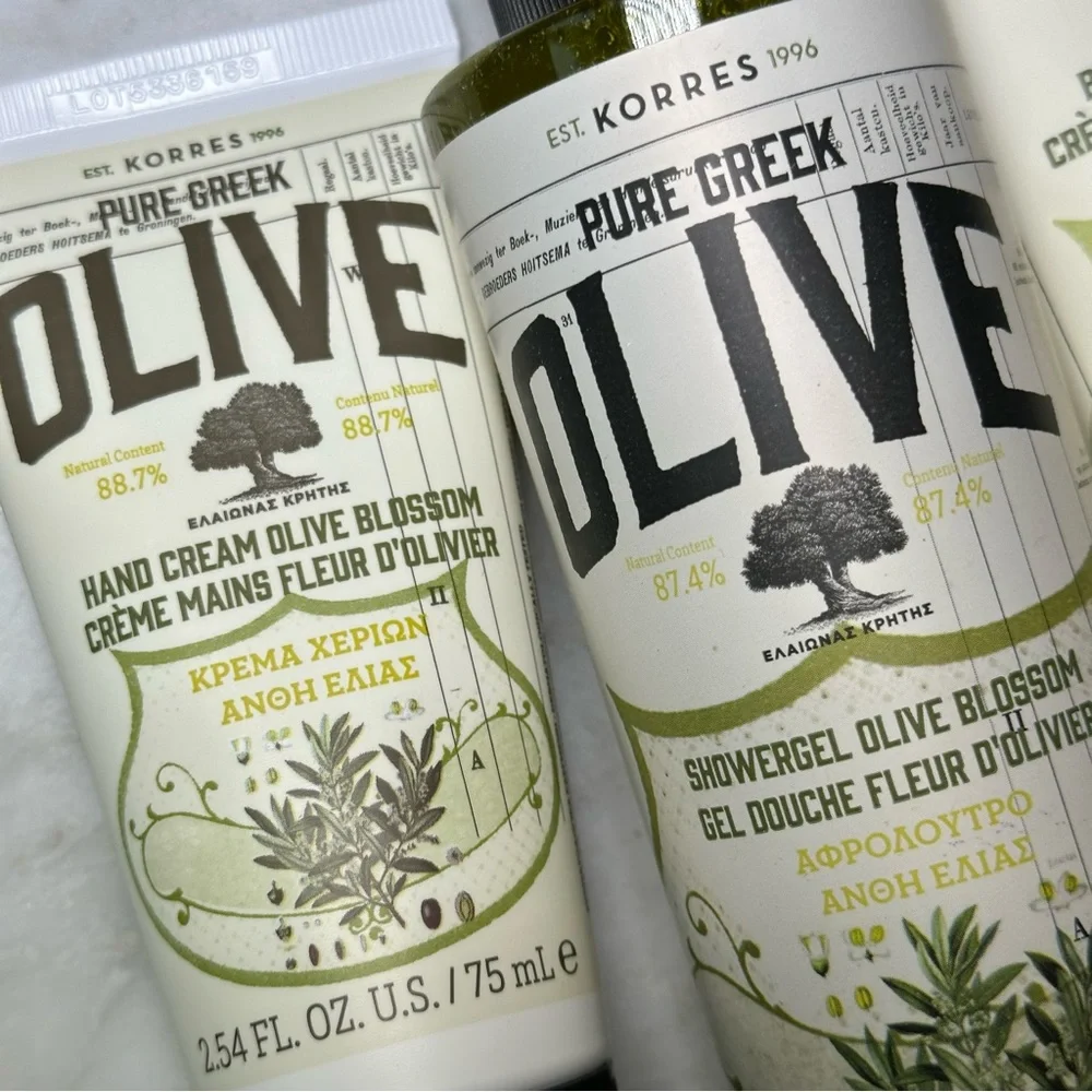 BNIB Korres Olive Blossom Body & Hand Trio Gift Set - Picture 6 of 7